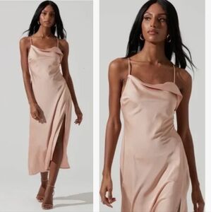 Astr Elegant Blush Pink Dress